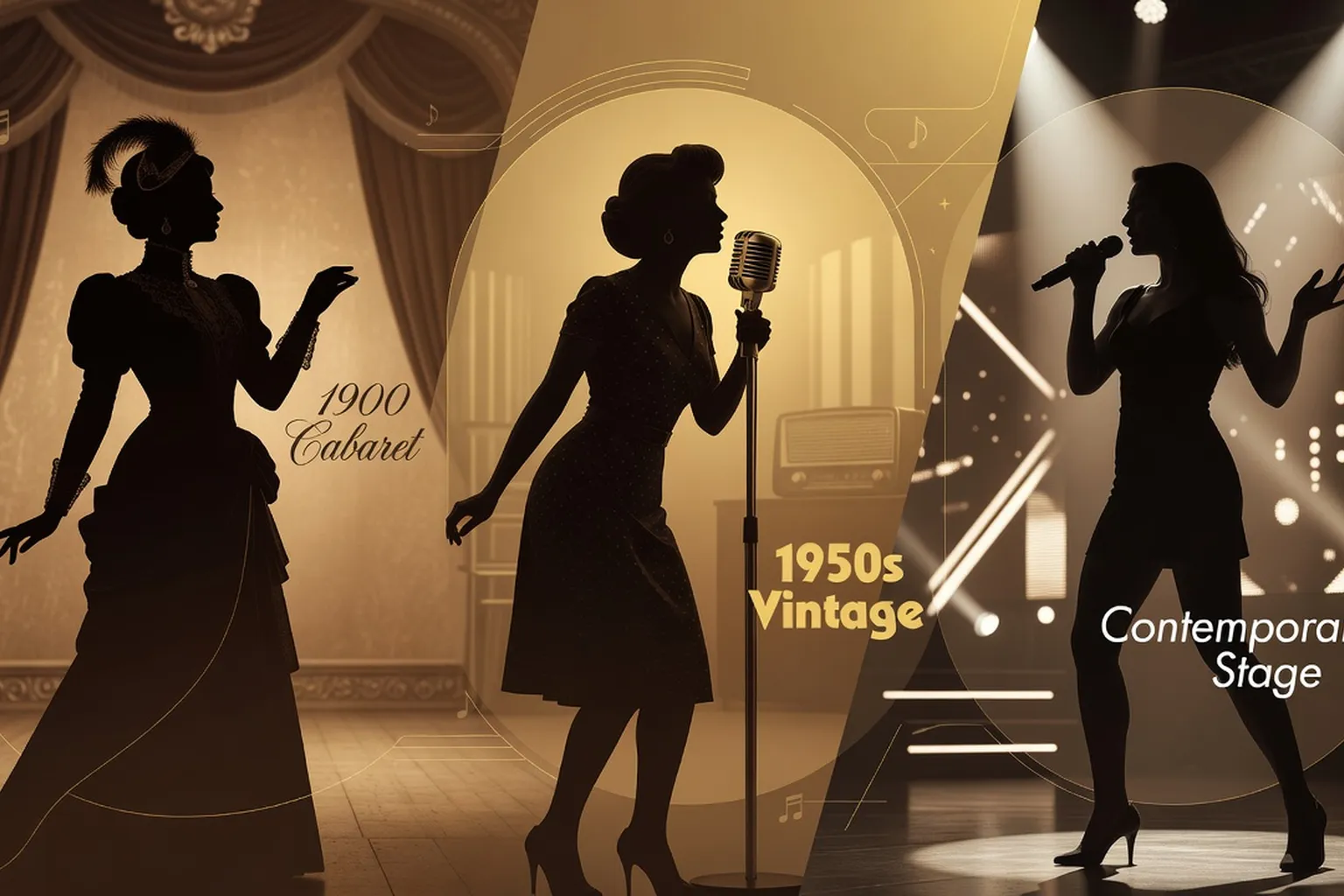 Montage de chanteuses françaises à travers les époques du cabaret à la scène contemporaine
