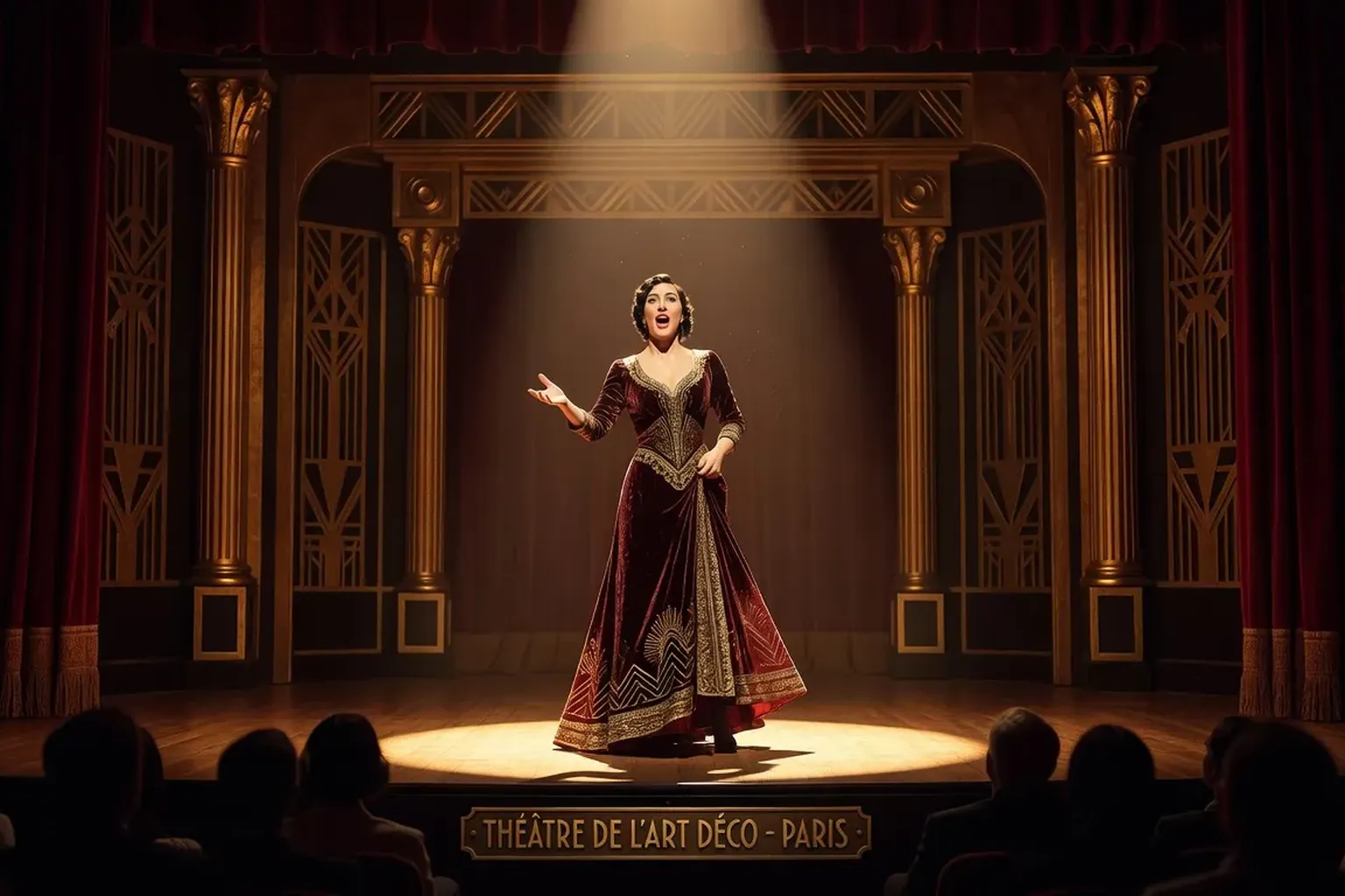 Chanteuse lyrique française sur scène au XIXe siècle