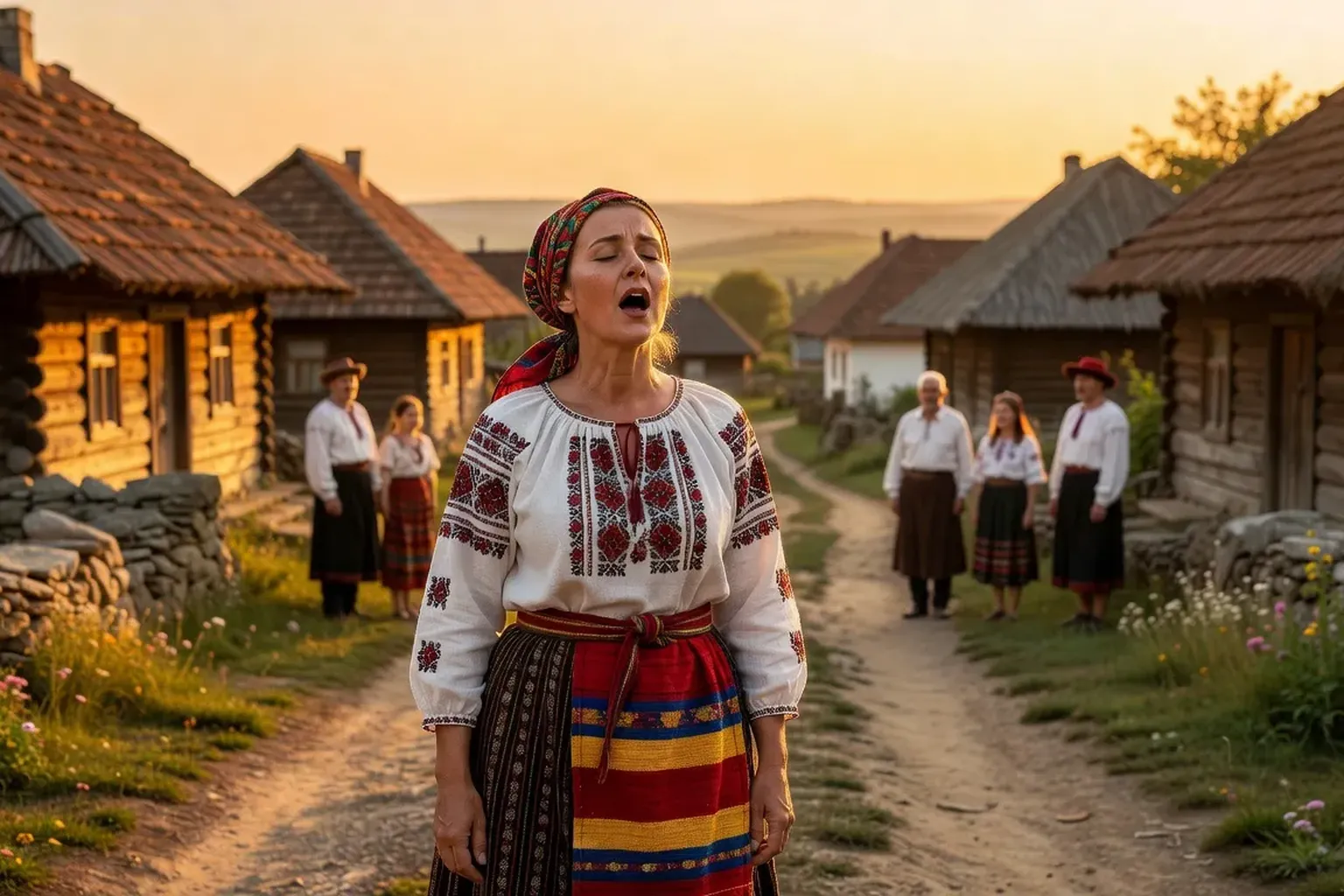 Musicienne jouant un instrument traditionnel moldave