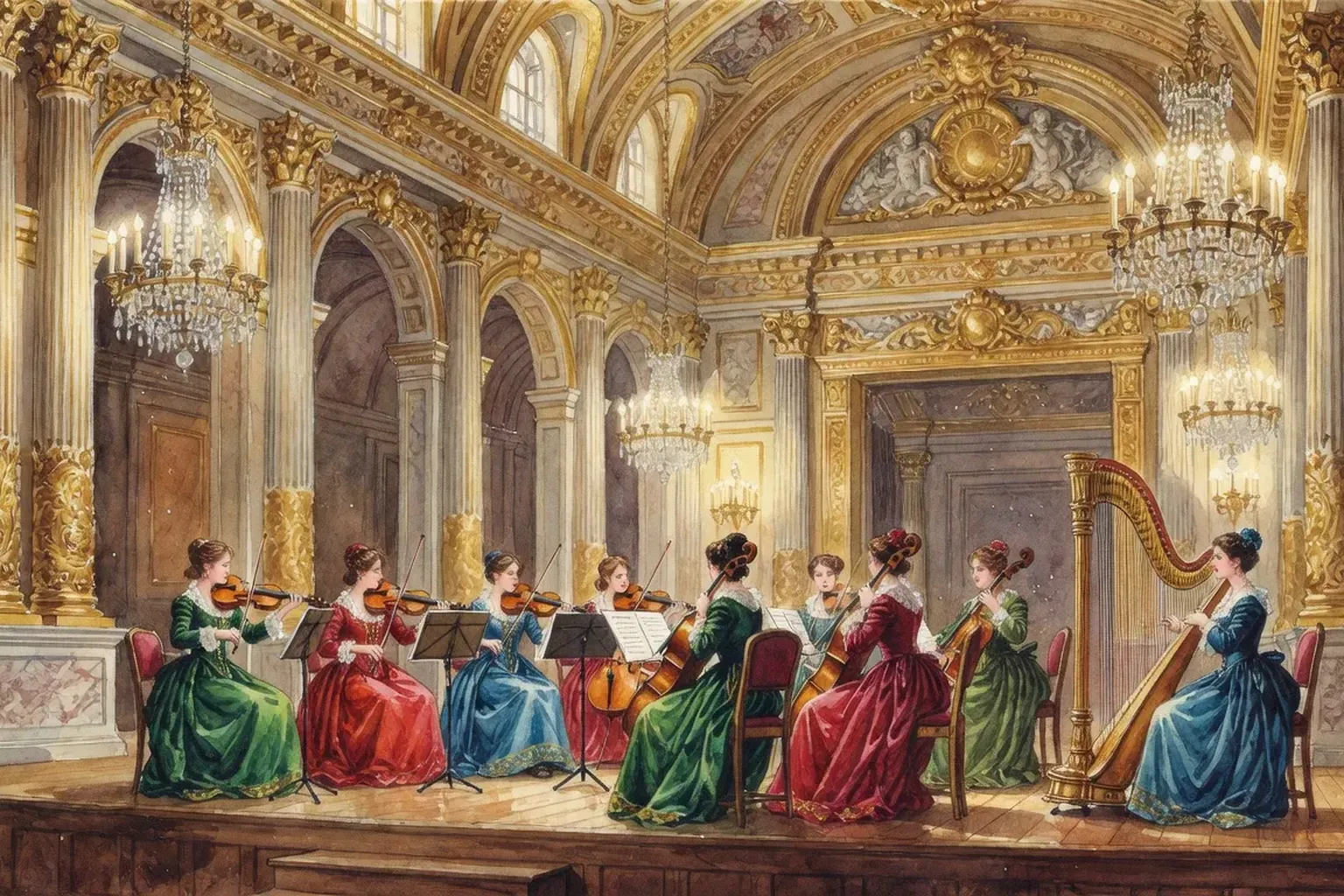 Salle du Conservatoire national de musique de Paris au XIXe siècle