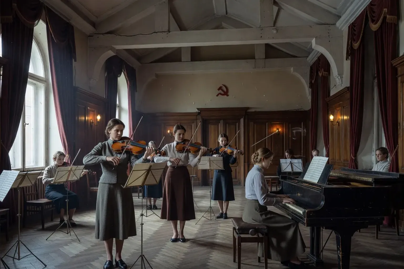 Interprète féminine dans un concert de musique classique russe