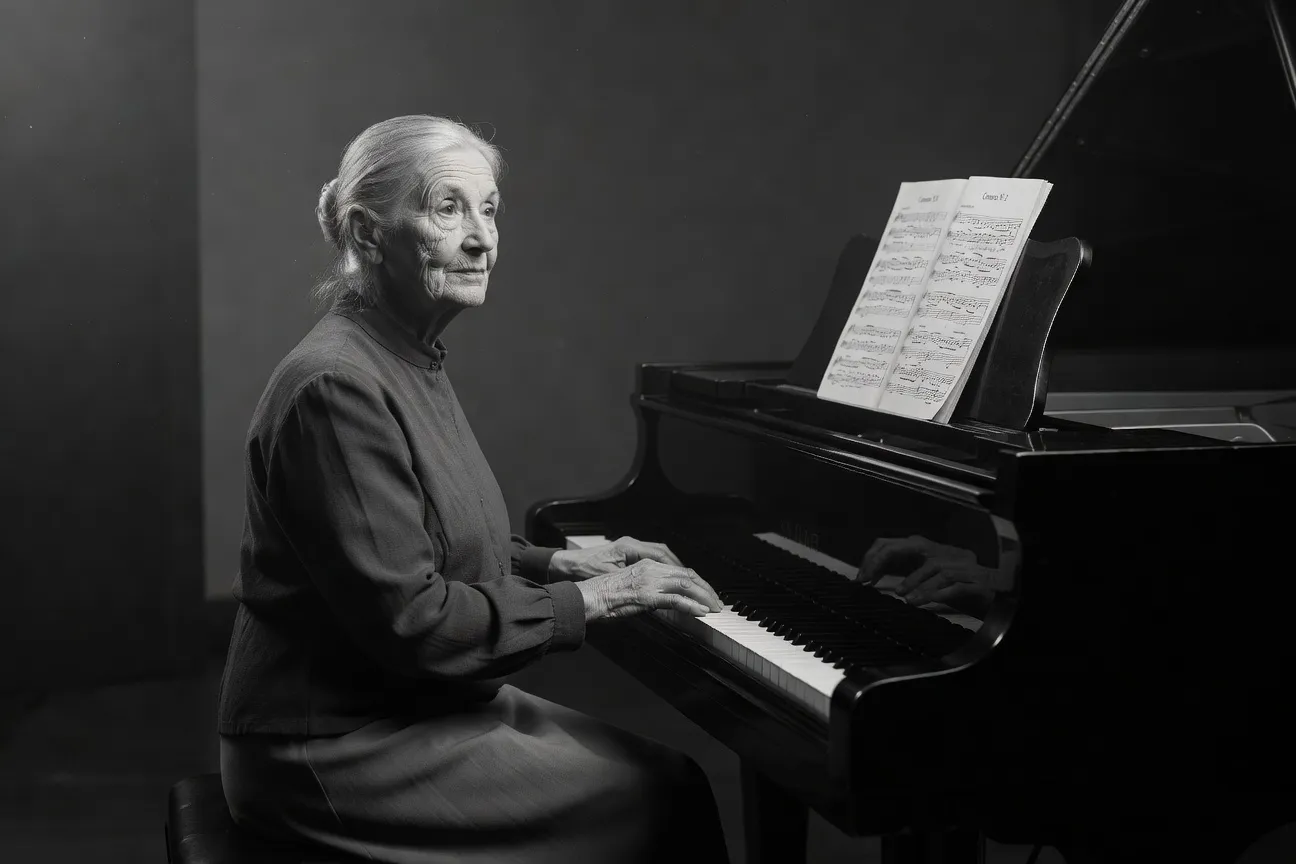 Portrait de Sofia Gubaidulina, compositrice russe contemporaine